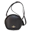 Bolsa de ombro em couro preto Coach F27971