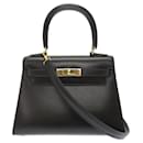 Hermes Kelly Box Calf Black Handbag - Hermès