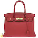 Sac à main Hermes Birkin 30 en Rouge Grenat - Hermès