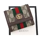 Portefeuille compact tri-fold Gucci Ophidia Sherry Line