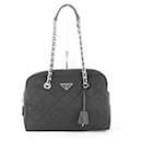 Prada Chain Shoulder Bag in Black Nylon