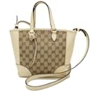 Gucci GG Canvas- und Leder-Handtasche