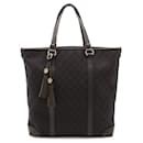 Sac fourre-tout en cuir marron foncé Gucci