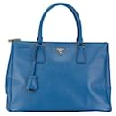 Prada Saffiano Handbag in Blue Leather