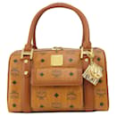 MCM Brown PVC Boston Bag