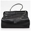 Bolsa Boston de couro preto Prada