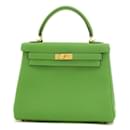 Sac à main Hermes Kelly 25 en Togo Vert Yucca - Hermès