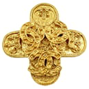 Chanel Triple Coco Mark 94A Metal Gold Brooch