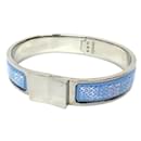 Hermes Light Blue and Silver Bangle Bracelet - Hermès