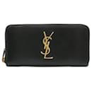 Porte-monnaie en cuir noir Yves Saint Laurent