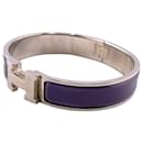 Hermes Clic Fan Bangle in Purple and Silver - Hermès