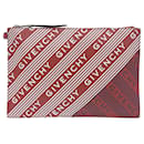 Givenchy Red and White Leather Clutch Bag