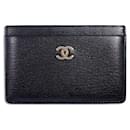 Chanel Leather Coco Mark Black x Gold Card Case