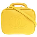 Chanel Caviar Skin Yellow Coco Mark Vanity Bag