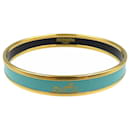 Hermes Emaille PM GP Turquoise Gold Bangle - Hermès