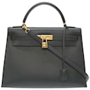 Hermes Kelly 32 Handbag in Navy Courchevel Leather - Hermès