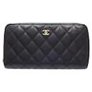 Monedero de cuero caviar negro Chanel