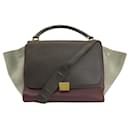 Celine Trapeze Handbag in Khaki and Red - Céline