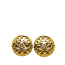 Chanel Coco Mark Gold Plated Clip Earrings