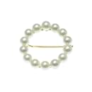 Broche en perles en or 14K Mikimoto