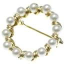 Mikimoto 14K Gold Perlenbrosche