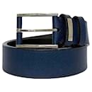 Louis Vuitton Santur Navy Leather Belt