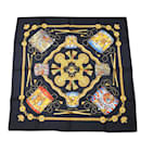 Hermes Carré 90 Scarf in Black and Gold - Hermès