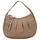 Gucci Diamante Beige Canvas Leather Shoulder Bag