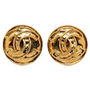 Chanel Coco Mark Gold Plated Clip Earrings