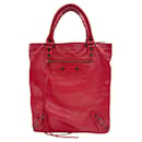 Sac à épaule en cuir rouge Balenciaga