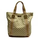 Gucci Beige and Pink Canvas Handbag Tote