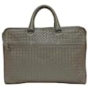 Maletín de cuero gris Bottega Veneta