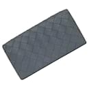 Billetera larga bi-fold Intrecciato gris Bottega Veneta