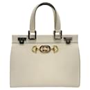 Gucci Zumi Leather Handbag in Ivory