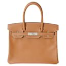 Hermès Birkin 30 Handtasche aus goldfarbenem Epsom-Leder