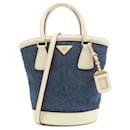 Bolso tote de denim Prada