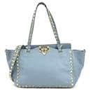 Borsa in pelle blu Valentino Garavani