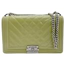 Chanel Light Green Patent Leather Shoulder Bag