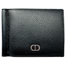 Christian Dior Black Leather Money Clip Wallet