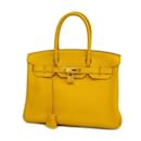 Borsa Hermes Birkin 30 in Togo Jaune Ambre - Hermès