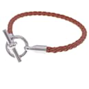 Pulsera de cuero y metal Hermes Grenan - Hermès