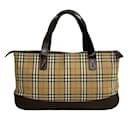 Burberrys Nova Check Leder-Canvas-Handtasche