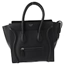 CELINE Micro Luggage Handbag Leather Black Shopper Tote Bag - Céline