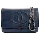 Chanel Navy Caviar Leather Shoulder Bag