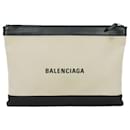 Balenciaga Black Canvas and Leather Clutch Bag