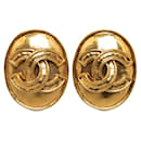 Boucles d'oreilles clips en plaqué or Chanel Coco Mark