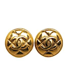 Chanel Coco Mark Gold Plated Clip Earrings