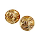 Chanel Coco Mark Gold Plated Clip Earrings