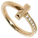 Bague en diamant Tiffany K18PG en or rose T-One étroite - Tiffany & Co