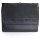 Christian Dior Black Striped Pouch Clutch Bag